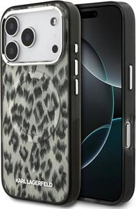 Karl Lagerfeld IML Leopard MagSafe kryt pre iPhone 17 Pro, hnedý