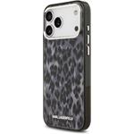 Karl Lagerfeld IML Leopard MagSafe kryt pre iPhone 17 Pro Max, sivý