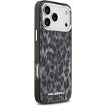 Karl Lagerfeld IML Leopard MagSafe kryt pre iPhone 17 Pro Max, sivý
