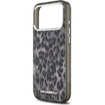Karl Lagerfeld IML Leopard MagSafe kryt pre iPhone 17 Pro Max, sivý