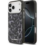 Karl Lagerfeld IML Leopard MagSafe kryt pre iPhone 17 Pro Max, sivý