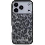 Karl Lagerfeld IML Leopard MagSafe kryt pre iPhone 17 Pro, sivý