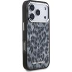 Karl Lagerfeld IML Leopard MagSafe kryt pre iPhone 17 Pro, sivý