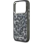 Karl Lagerfeld IML Leopard MagSafe kryt pre iPhone 17 Pro, sivý