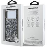 Karl Lagerfeld IML Leopard MagSafe kryt pre iPhone 17 Pro, sivý