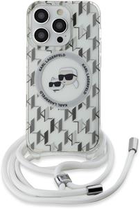 Karl Lagerfeld IML Monogram Crossbody K&CH Heads MagSafe kryt pre iPhone 14 Pro Max, transparentný