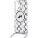 Karl Lagerfeld IML Monogram Crossbody K&CH Heads MagSafe kryt pre iPhone 16, transparentný