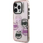 Karl Lagerfeld IML Multi K&CH Heads kryt pre iPhone 15 Pro Max, ružový