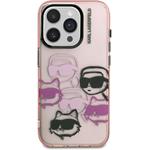 Karl Lagerfeld IML Multi K&CH Heads kryt pre iPhone 15 Pro Max, ružový