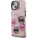Karl Lagerfeld IML Multi K&CH Heads kryt pre iPhone 15, ružový