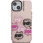 Karl Lagerfeld IML Multi K&CH Heads kryt pre iPhone 15, ružový
