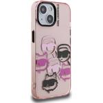Karl Lagerfeld IML Multi K&CH Heads kryt pre iPhone 15, ružový