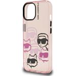 Karl Lagerfeld IML Multi K&CH Heads kryt pre iPhone 15, ružový