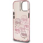 Karl Lagerfeld IML Multi K&CH Heads kryt pre iPhone 15, ružový