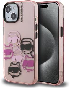 Karl Lagerfeld IML Multi K&CH Heads kryt pre iPhone 15, ružový