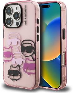 Karl Lagerfeld IML Multi K&CH Heads kryt pre iPhone 16 Pro, ružový