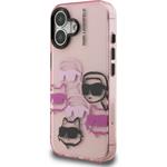 Karl Lagerfeld IML Multi K&CH Heads kryt pre iPhone 16, ružový