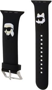 Karl Lagerfeld Karl a Choupette Head NFT remienok pre Apple Watch 38/40/41, čierny