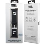 Karl Lagerfeld Karl a Choupette Head NFT remienok pre Apple Watch 42/44/45/49, čierny