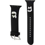 Karl Lagerfeld Karl a Choupette Head NFT remienok pre Apple Watch 42/44/45/49, čierny