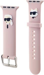 Karl Lagerfeld Karl and Choupette Head NFT remienok pre Apple Watch 38/40/41, ružový