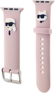 Karl Lagerfeld Karl and Choupette Head NFT remienok pre Apple Watch 42/44/45/49, ružový
