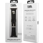 Karl Lagerfeld Karl Head PU remienok pre Apple Watch 42/44mm, čierny