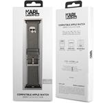 Karl Lagerfeld Karl Head PU remienok pre Apple Watch 42/44mm, strieborný