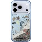 Karl Lagerfeld Liquid Glitter Beach kryt pre iPhone 18 Pro, modrý