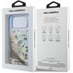 Karl Lagerfeld Liquid Glitter Beach kryt pre iPhone 18 Pro, modrý
