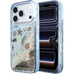 Karl Lagerfeld Liquid Glitter Beach kryt pre iPhone 18 Pro, modrý