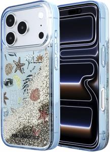 Karl Lagerfeld Liquid Glitter Beach kryt pre iPhone 18 Pro, modrý