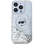 Karl Lagerfeld Liquid Glitter Choupette Head MagSafe kryt pre iPhone 15 Pro Max, transparentný