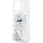 Karl Lagerfeld Liquid Glitter Choupette Head Magsafe kryt pre iPhone 15, transparentný