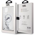 Karl Lagerfeld Liquid Glitter Karl and Choupette Heads Magsafe kryt pre iPhone 11, transparentný