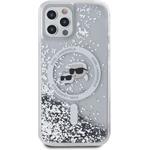 Karl Lagerfeld Liquid Glitter Karl and Choupette Heads MagSafe kryt pre iPhone 12/12 Pro, transparentný