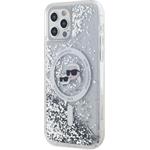 Karl Lagerfeld Liquid Glitter Karl and Choupette Heads MagSafe kryt pre iPhone 12/12 Pro, transparentný