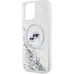 Karl Lagerfeld Liquid Glitter Karl and Choupette Heads MagSafe kryt pre iPhone 12/12 Pro, transparentný