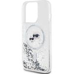 Karl Lagerfeld Liquid Glitter Karl and Choupette Heads MagSafe kryt pre iPhone 14 Pro Max, transparentný