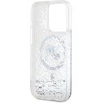 Karl Lagerfeld Liquid Glitter Karl and Choupette Heads MagSafe kryt pre iPhone 15 Pro, transparentný