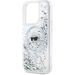 Karl Lagerfeld Liquid Glitter Karl Head MagSafe kryt pre iPhone 15 Pro Max, transparentný
