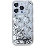 Karl Lagerfeld Liquid Glitter Monogram Gradient kryt pre iPhone 15 Pro, biely