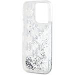 Karl Lagerfeld Liquid Glitter Monogram Gradient kryt pre iPhone 15 Pro, biely