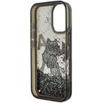 Karl Lagerfeld Liquid Glitter Scattered Choupette kryt pre iPhone 16, čierny