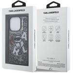 Karl Lagerfeld Liquid Glitter Scattered Choupette kryt pre iPhone 16 Pro, čierny