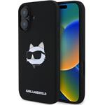 Karl Lagerfeld Liquid Silicone Choupette Head MagSafe kryt pre iPhone 16, čierny