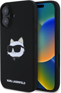 Karl Lagerfeld Liquid Silicone Choupette Head MagSafe kryt pre iPhone 16, čierny