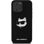 Karl Lagerfeld Liquid Silicone Choupette Head MagSafe kryt pre iPhone 16 Pro, čierny