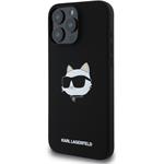 Karl Lagerfeld Liquid Silicone Choupette Head MagSafe kryt pre iPhone 16 Pro, čierny