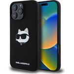 Karl Lagerfeld Liquid Silicone Choupette Head MagSafe kryt pre iPhone 16 Pro, čierny